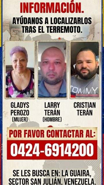 Gladys Teran, Larry y Cristian Teran