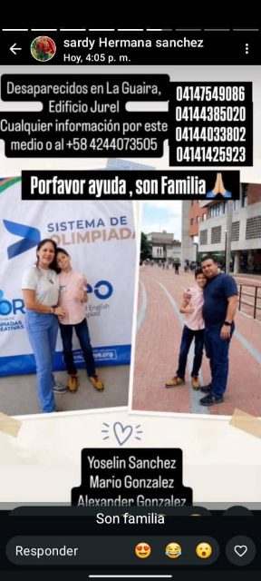 Yoselin Gonzáles y familia