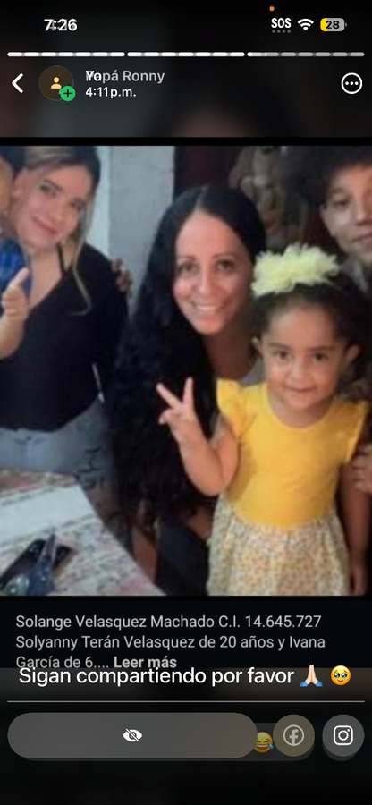Madre Solangel Velázquez machado , Hijas Ivanna García , Solianny Terán Madre valasquez machado , Terán y García