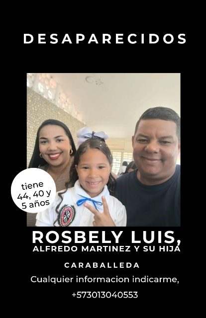 rosbely luis, alfredo martinez y su hija