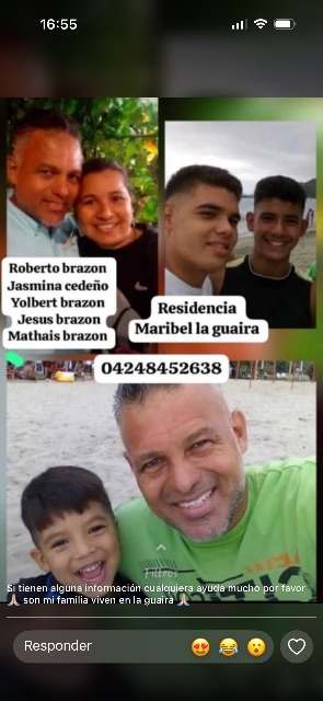 Roberto Brazon , Jazmina Cedeño, Yolbert Brazon, Jesús Brazon, Mathias Brazon