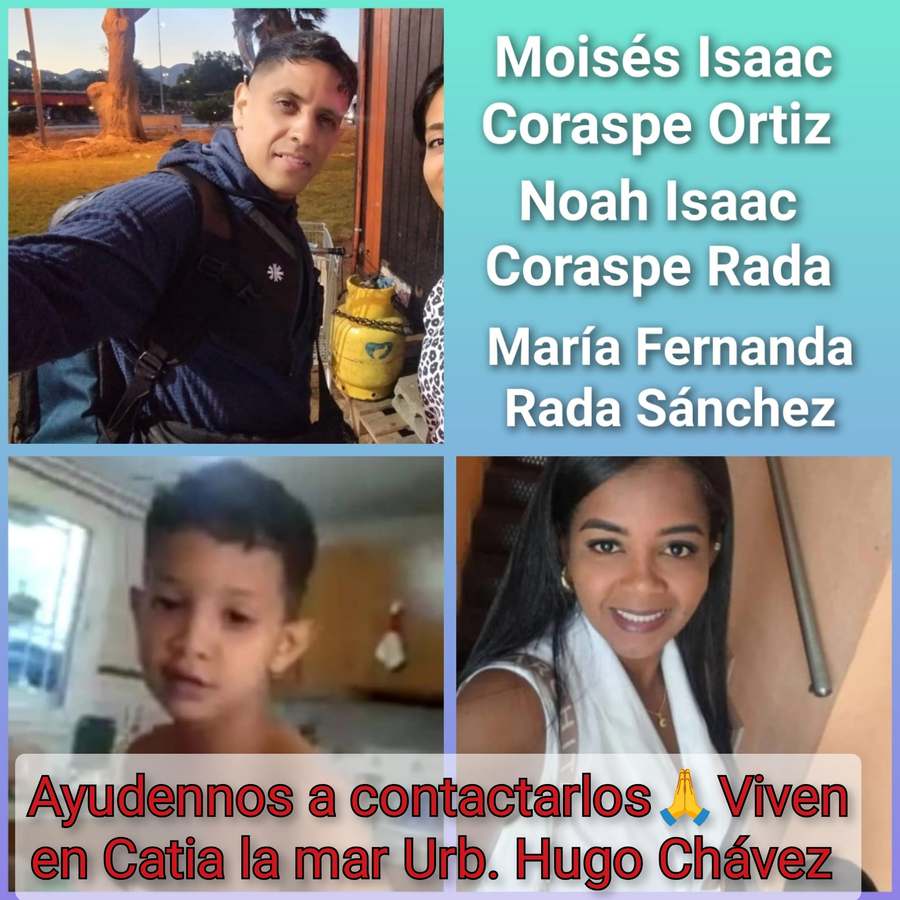 Moisés Isaac, María Fernanda, Noha Isaac Coraspe Rada