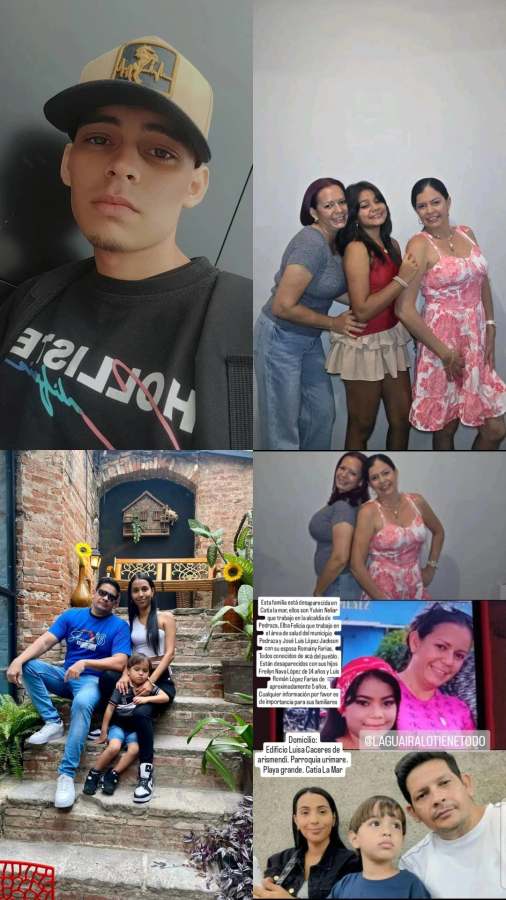 Elba Lopez, Valentina López, Yulvin López, Jhosnel Duarte, Romainy Farias de López, José Luis López, Luis Román López