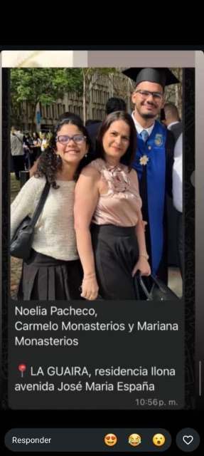 Nohelia Pacheco, Mariana y Carmelo Monasterios Pacheco