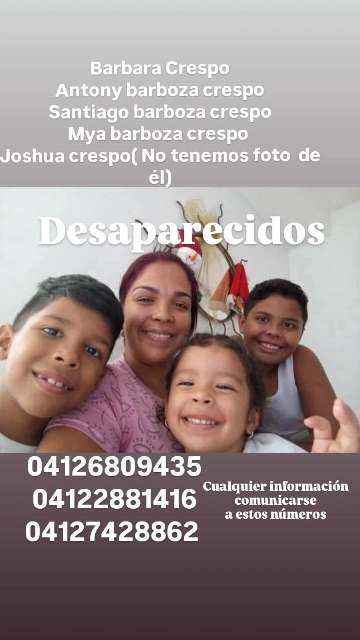 Barbara Crespo, Antony Barboza, Santiago Barboza, Mya Barboza, Joshua Crespo