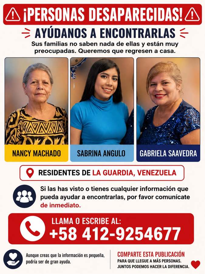 Sabrina Angulo, Nancy Machado, Gabriela Saveedra